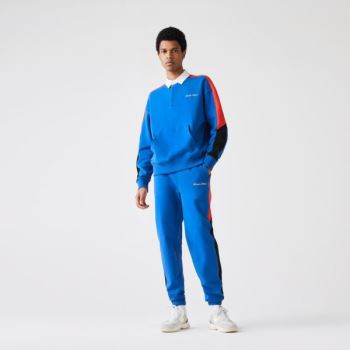 Lacoste LIVE Embroidered Two-Tone Track Pants - Kalhoty Pánské Blankyt / Bílé | CZ-HROZw3